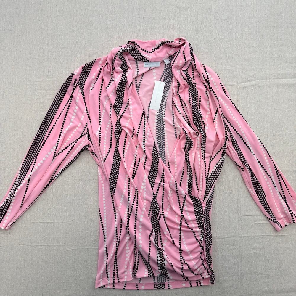 NWT New York & Company Pink Wrap Top